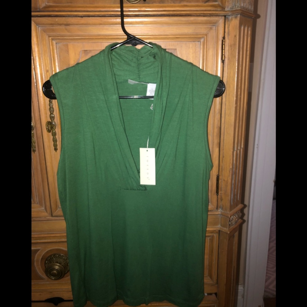 Emerald green knit top L